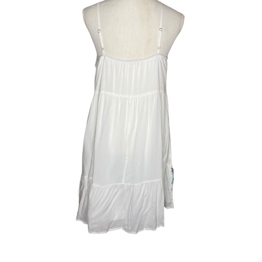 Savanna Jane Wm’s Sz Lrg White Blue Striped Aztec Embroidered Sun Dress - Picture 3 of 5